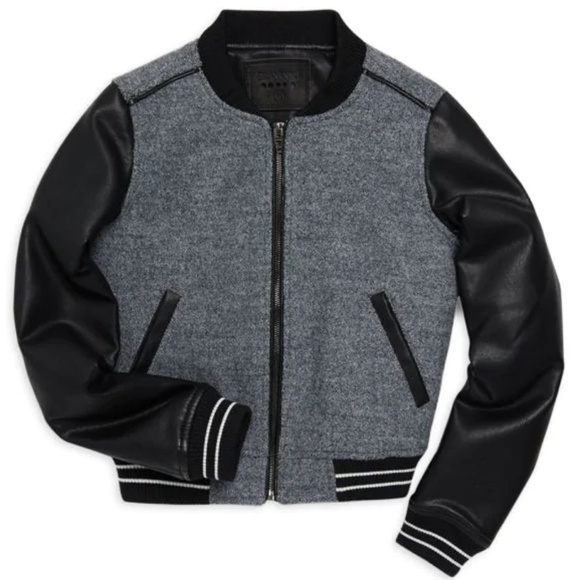 Blank NYC Girl's L (12) Wool-Blend Bomber Jacket